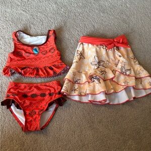Disney store Moana 3 peice swim suit